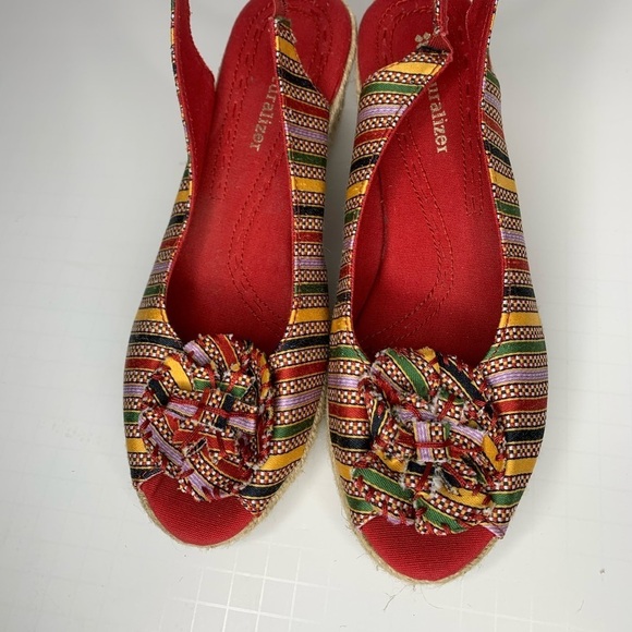 Naturalizer Berlynn multi-colored canvas elastic slingback espadrille wedge 7m - Picture 4 of 12